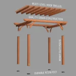 3.6m x 3m Wood Pergola (12ft x 10ft) - Image 7