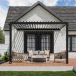 3.6m X 3.1m Evanston Wall Mounted Louvered Pergola - Image 2