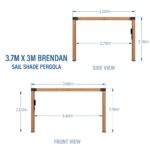 3.7m x 3.1m Brendan Sail Shade Pergola - Image 2