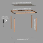 3.7m x 3.1m Brendan Sail Shade Pergola - Image 12