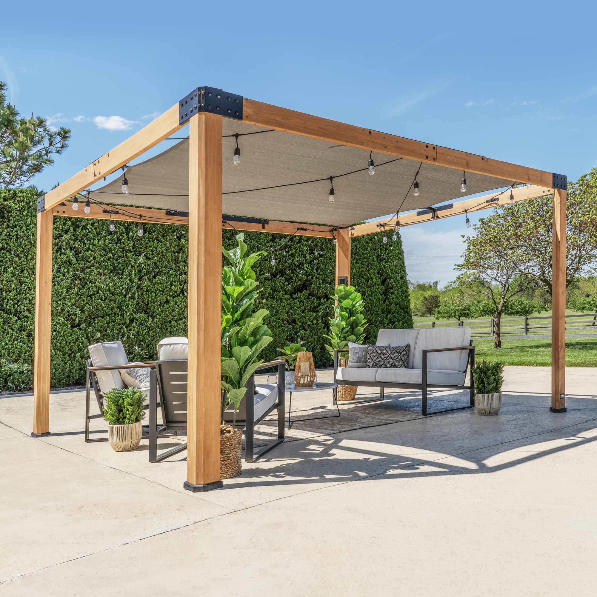 2305076-HERO 3.7m x 3.1m Brendan Sail Shade Pergola - Image 1