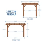 3.6m x 3m Wood Pergola (12ft x 10ft) - Image 2